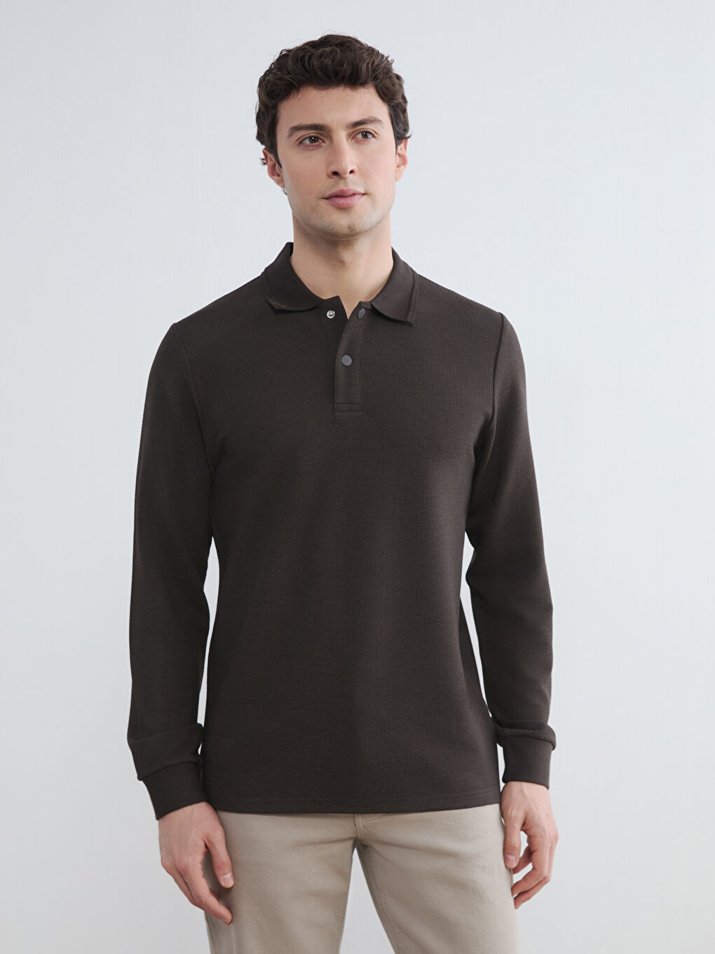 Polo Neck Men's Sweatshirt-2