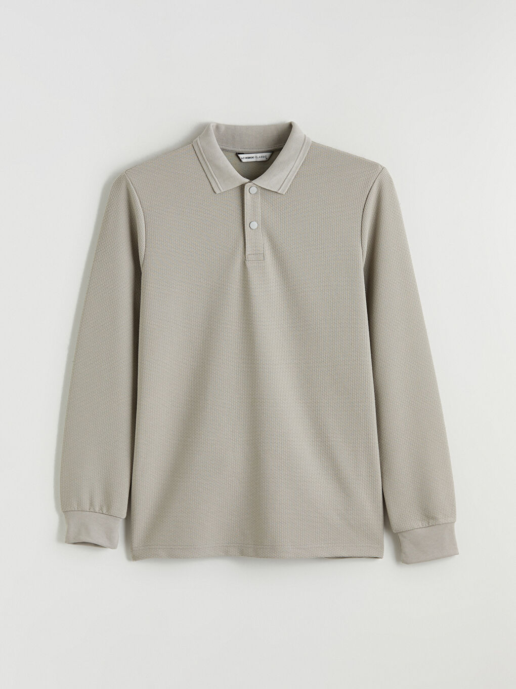 Bej Polo Yaka Erkek Sweatshirt