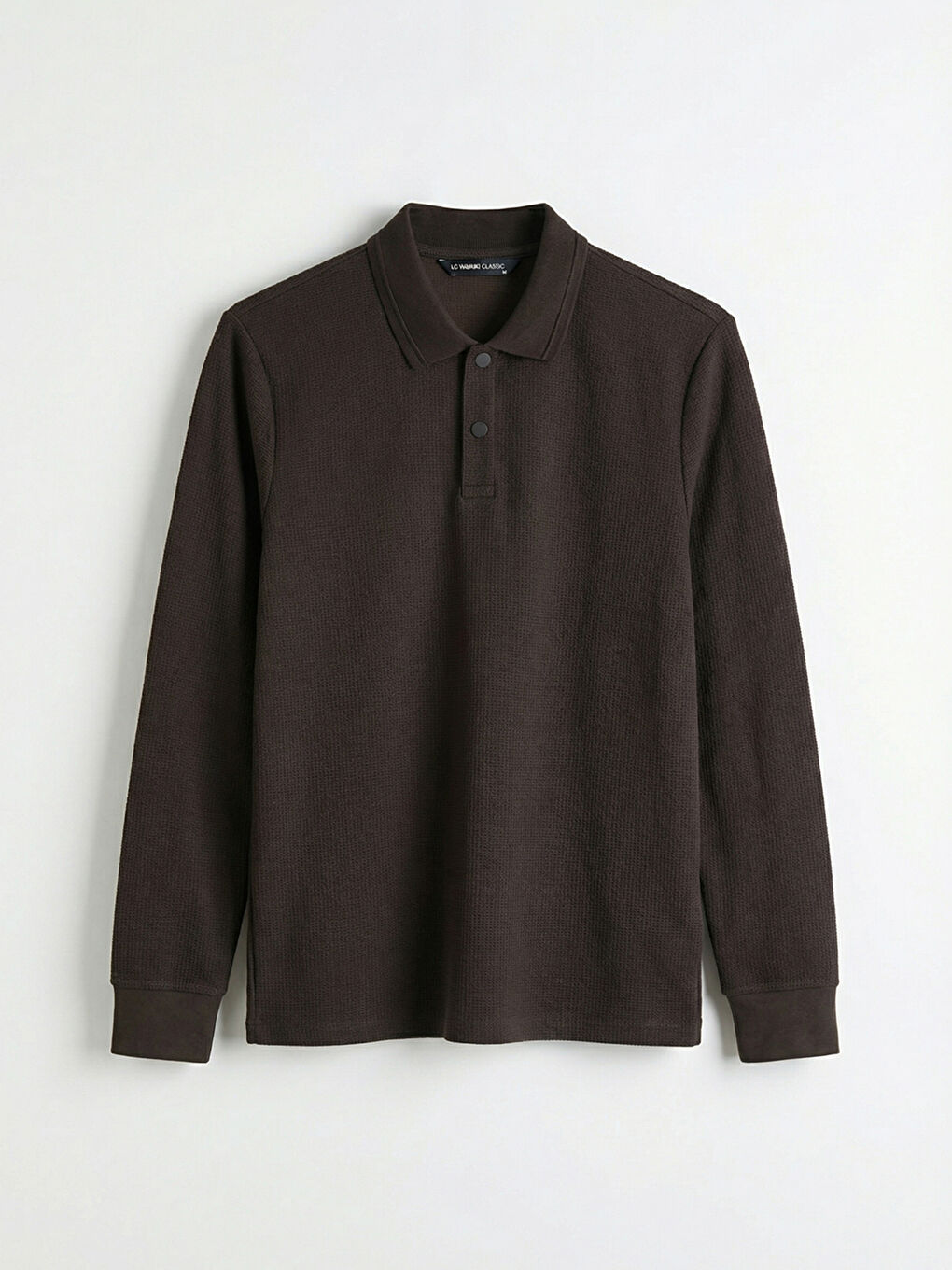 Kahverengi Polo Yaka Erkek Sweatshirt