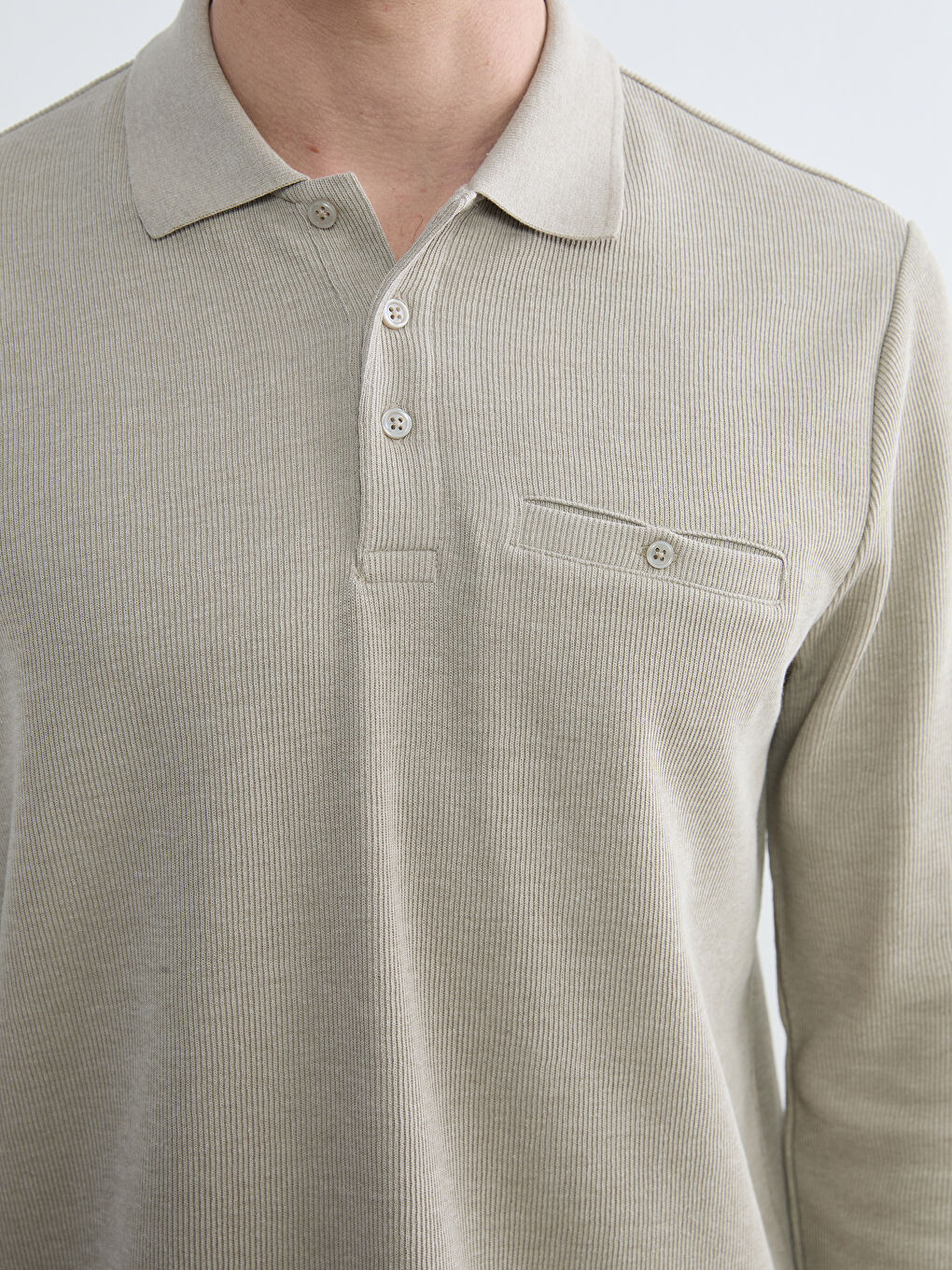 Men's Polo Collar Sweatshirt-2