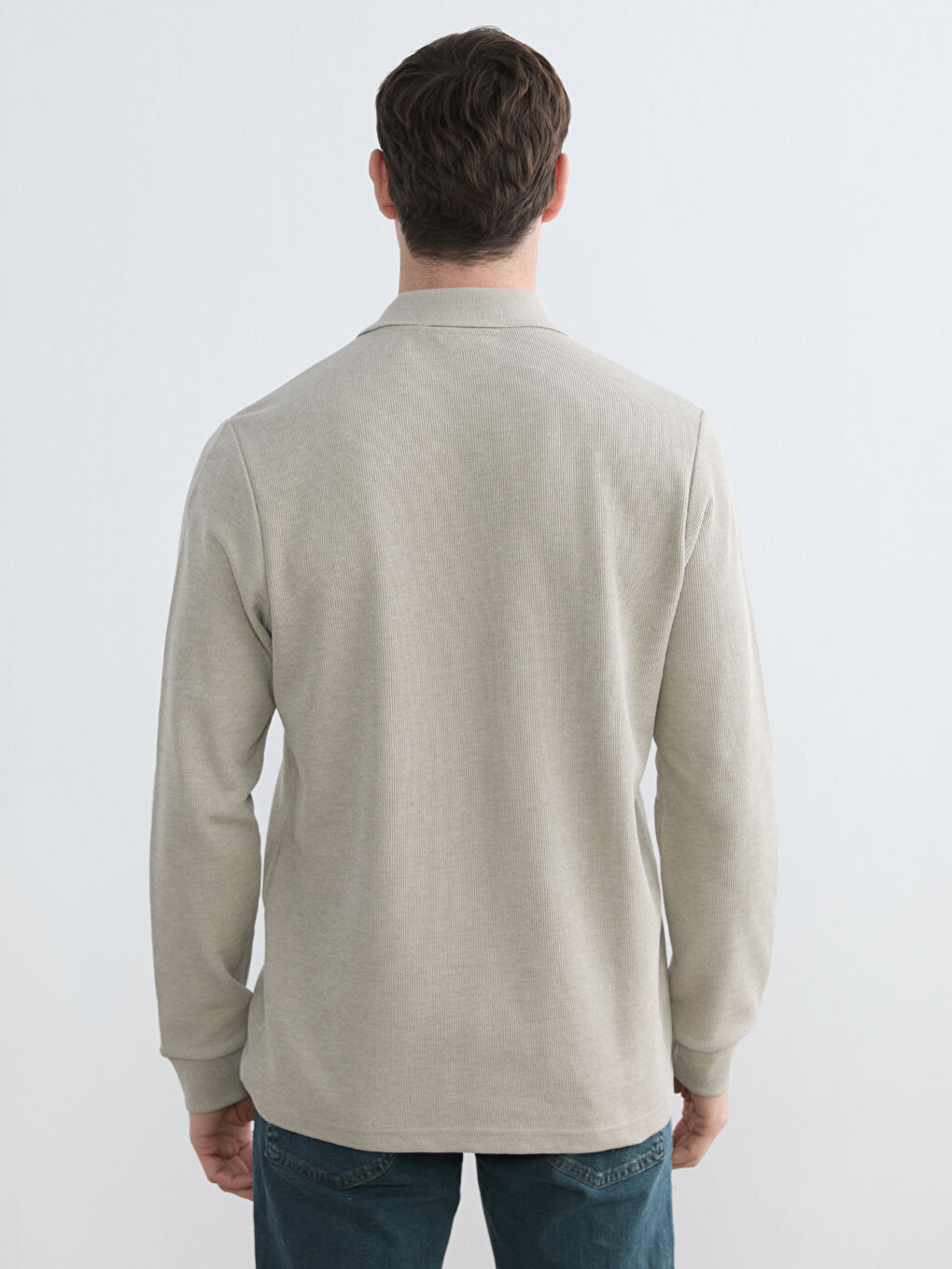 Men's Polo Collar Sweatshirt-3