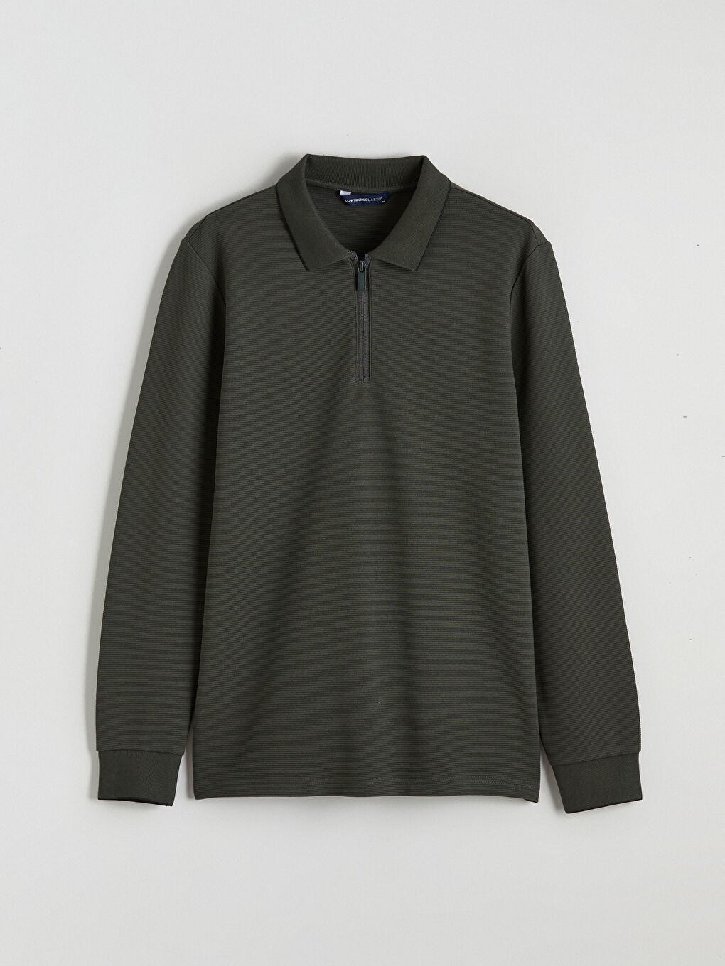 Polo Neck Long Sleeve Men's T-Shirt-4