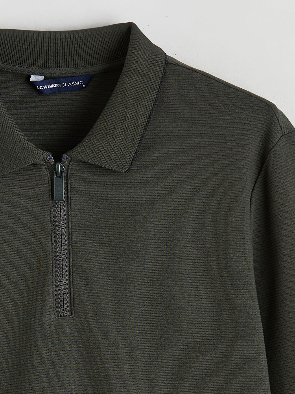 Polo Neck Long Sleeve Men's T-Shirt-5