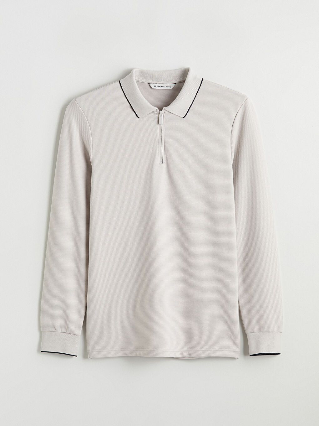 Polo Neck Long Sleeve Men's T-Shirt-4