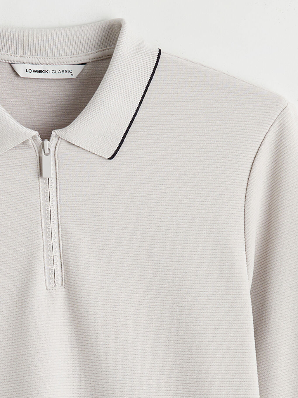 Polo Neck Long Sleeve Men's T-Shirt-5