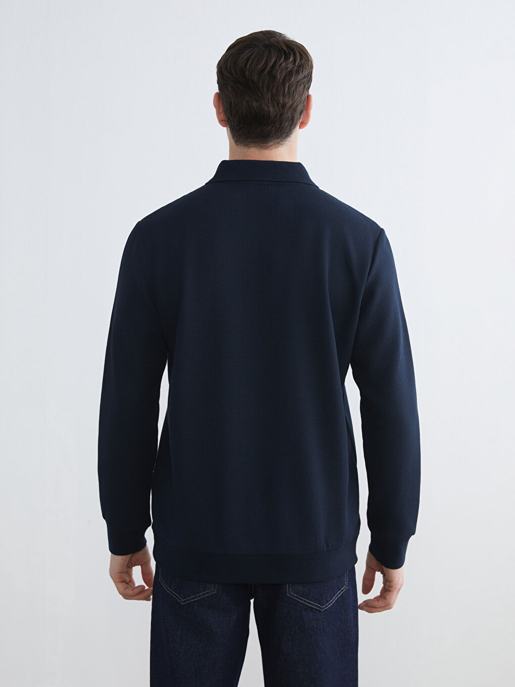 Polo Neck Men's Sweatshirt-3