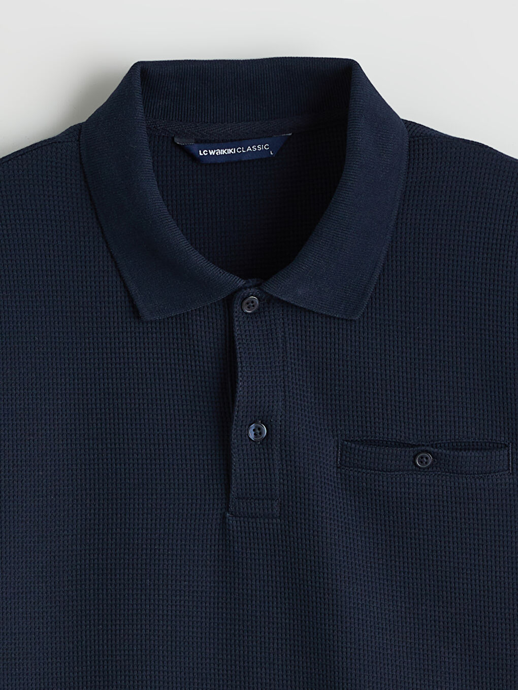 Lacivert Polo Yaka Erkek Sweatshirt-1