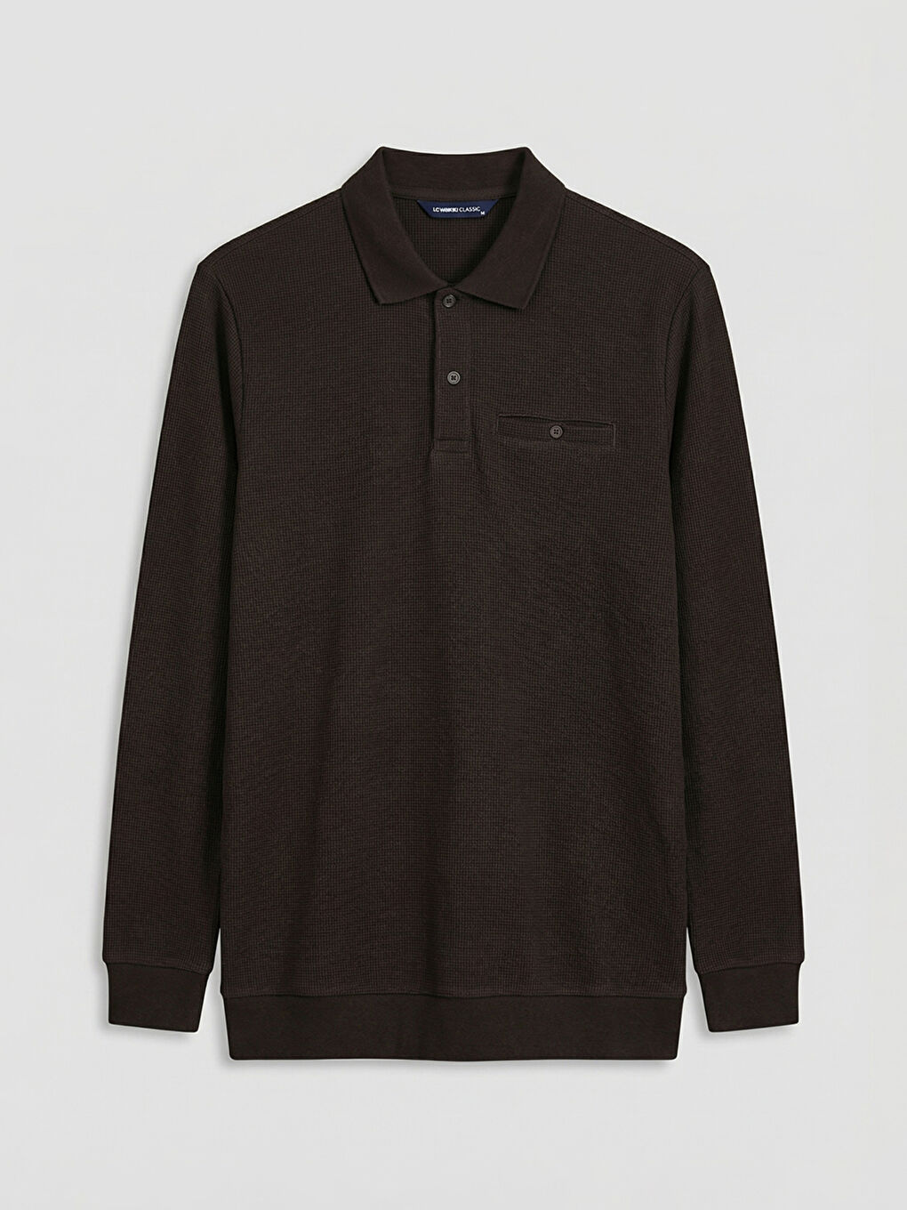 Kahverengi Polo Yaka Erkek Sweatshirt