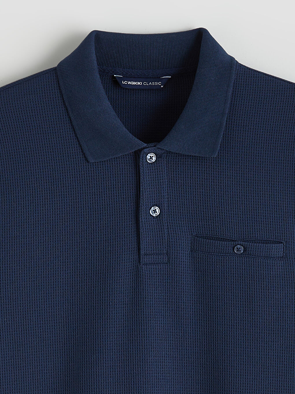 Lacivert Polo Yaka Erkek Sweatshirt-5