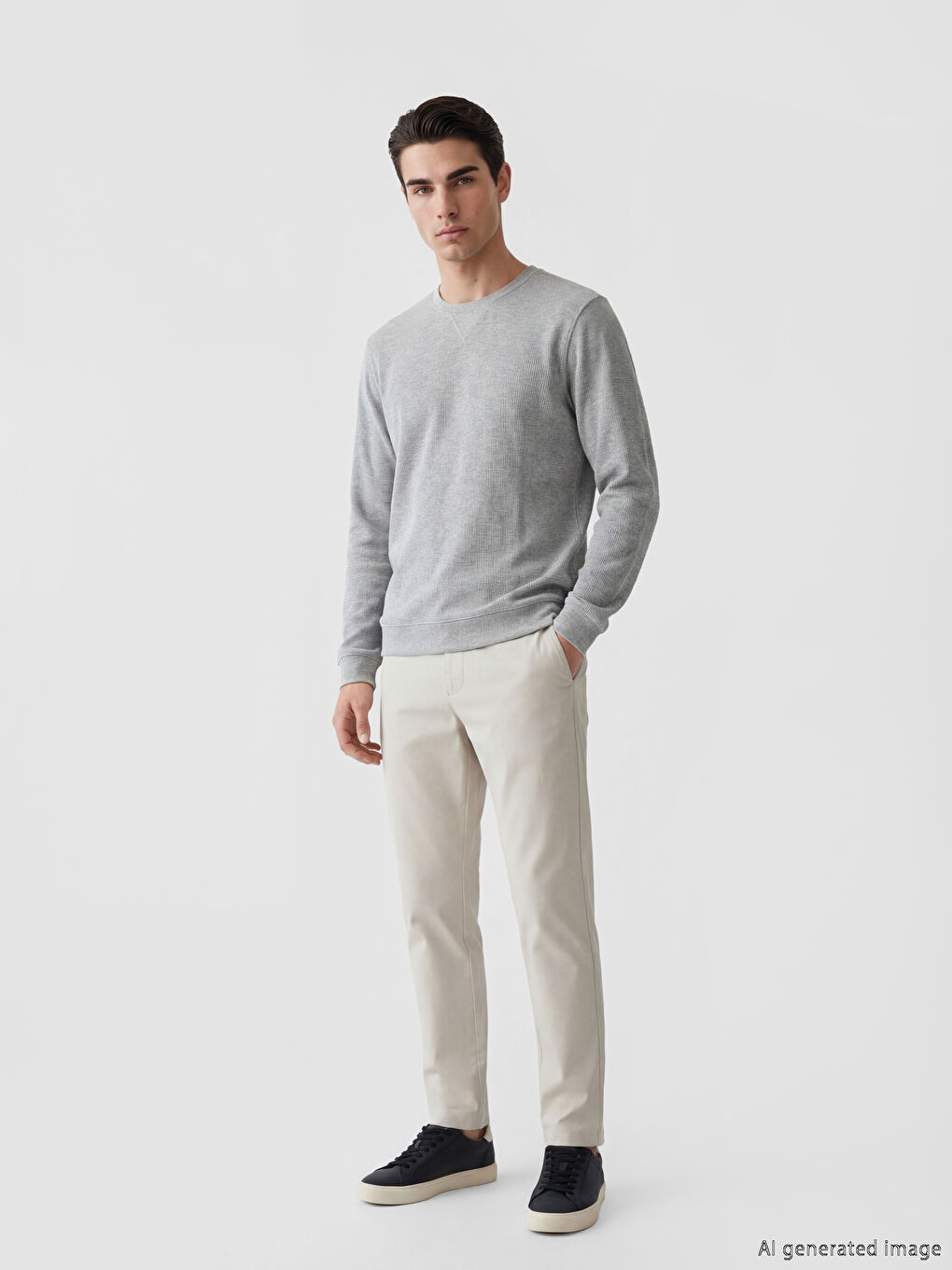 Bisiklet Yaka Erkek Sweatshirt-1