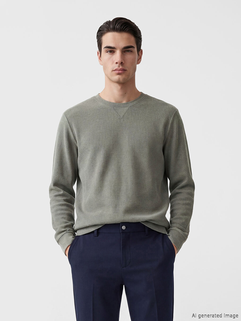 Мъжки суитшърт с кръгло деколте