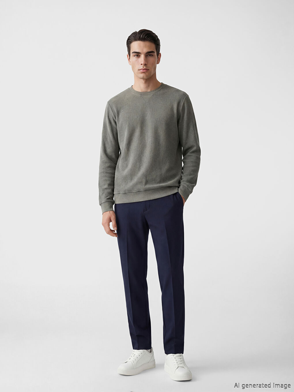 Мъжки суитшърт с кръгло деколте-1