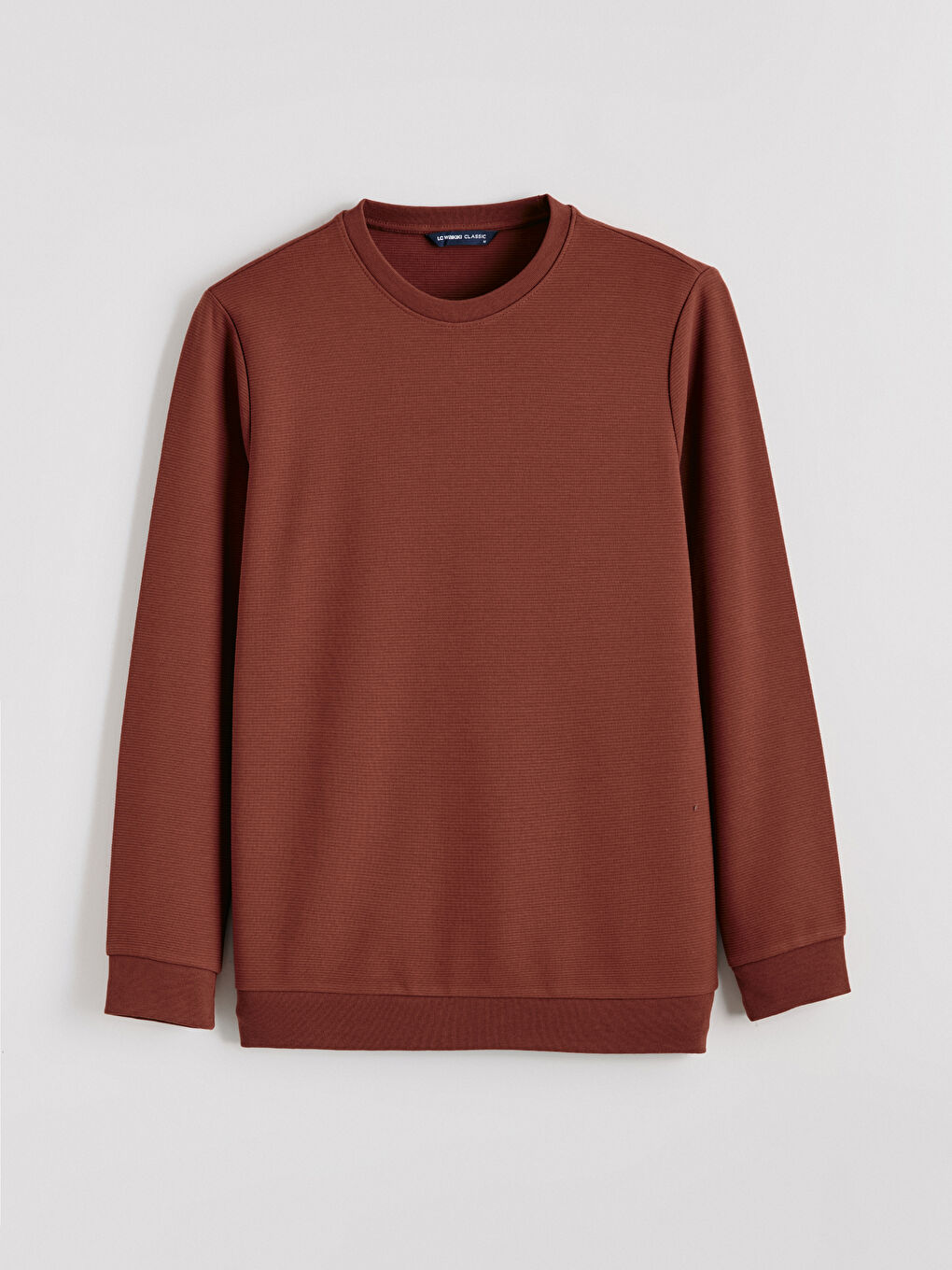 Kahverengi Bisiklet Yaka Erkek Sweatshirt-4