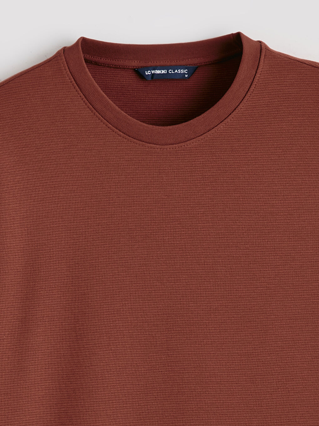 Kahverengi Bisiklet Yaka Erkek Sweatshirt-5