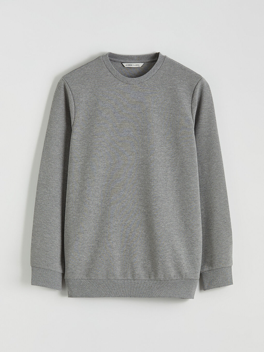 Gri Bisiklet Yaka Erkek Sweatshirt-4