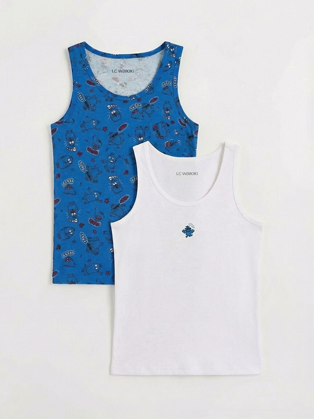 Mavi Baskılı Erkek Çocuk Atlet 2'li