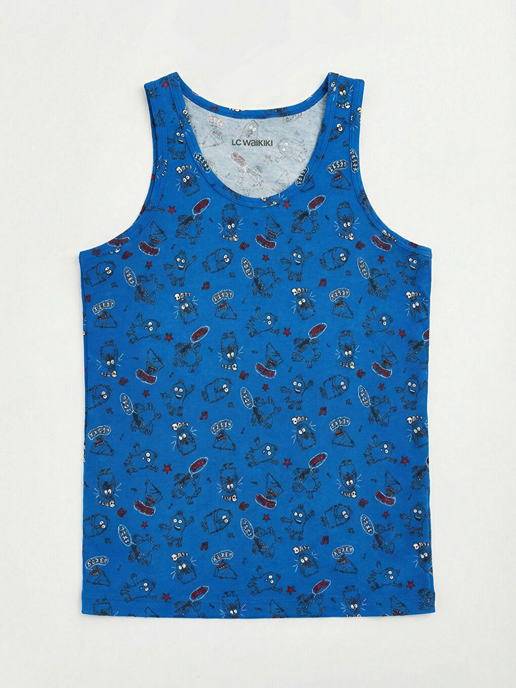 Mavi Baskılı Erkek Çocuk Atlet 2'li-1