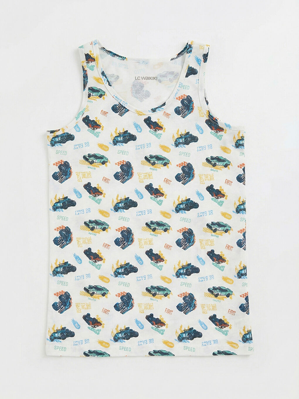 Beyaz Baskılı Erkek Çocuk Atlet 2'li-1