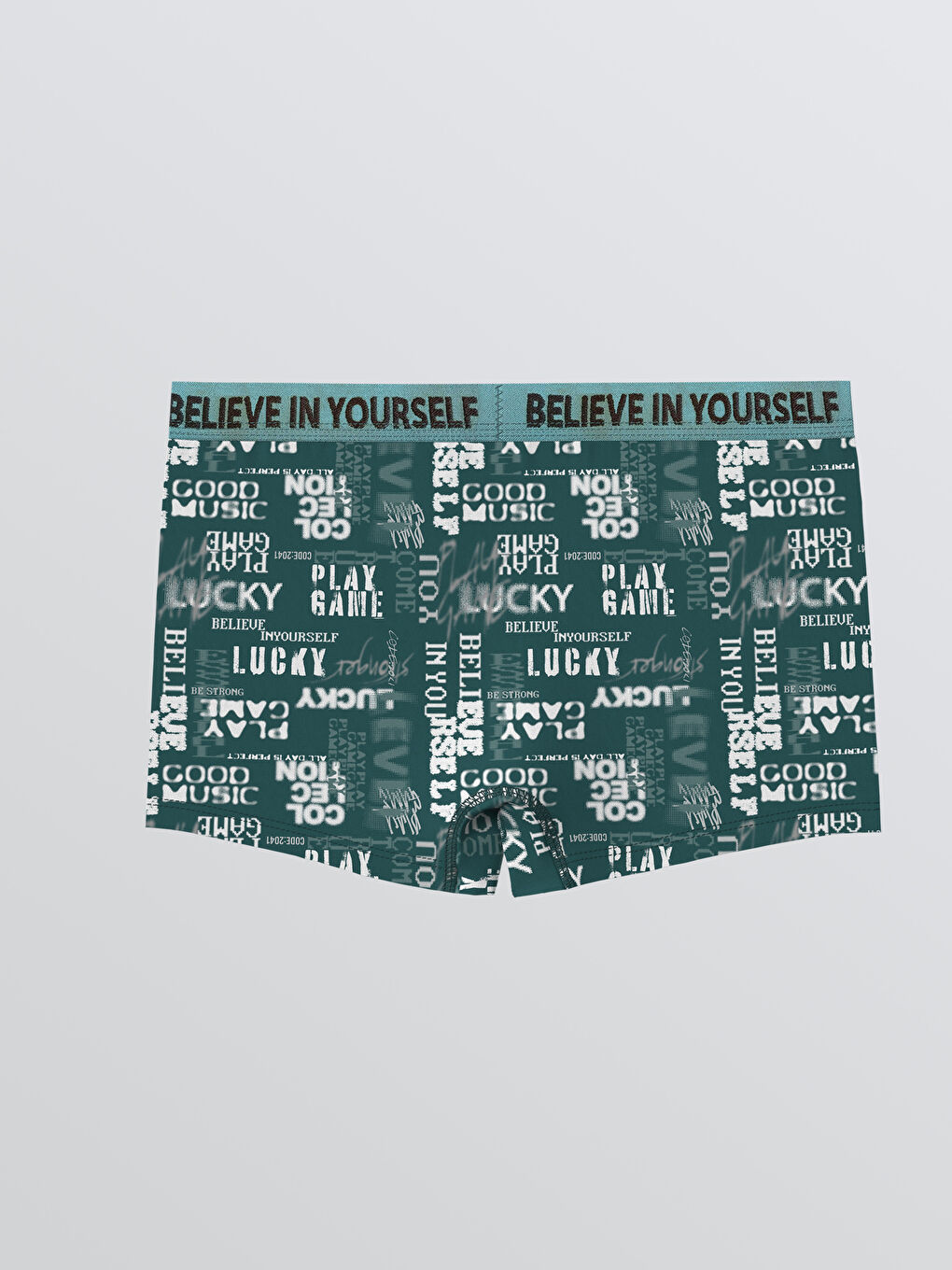 Yeşil Yazı Baskılı Erkek Çocuk Boxer