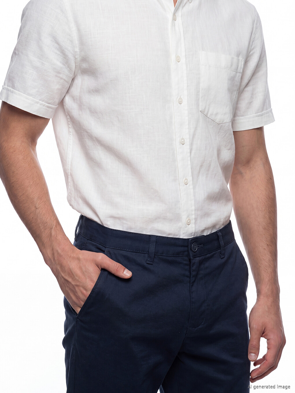 Regular Fit Gabardinske Muške Chino Hlače-2