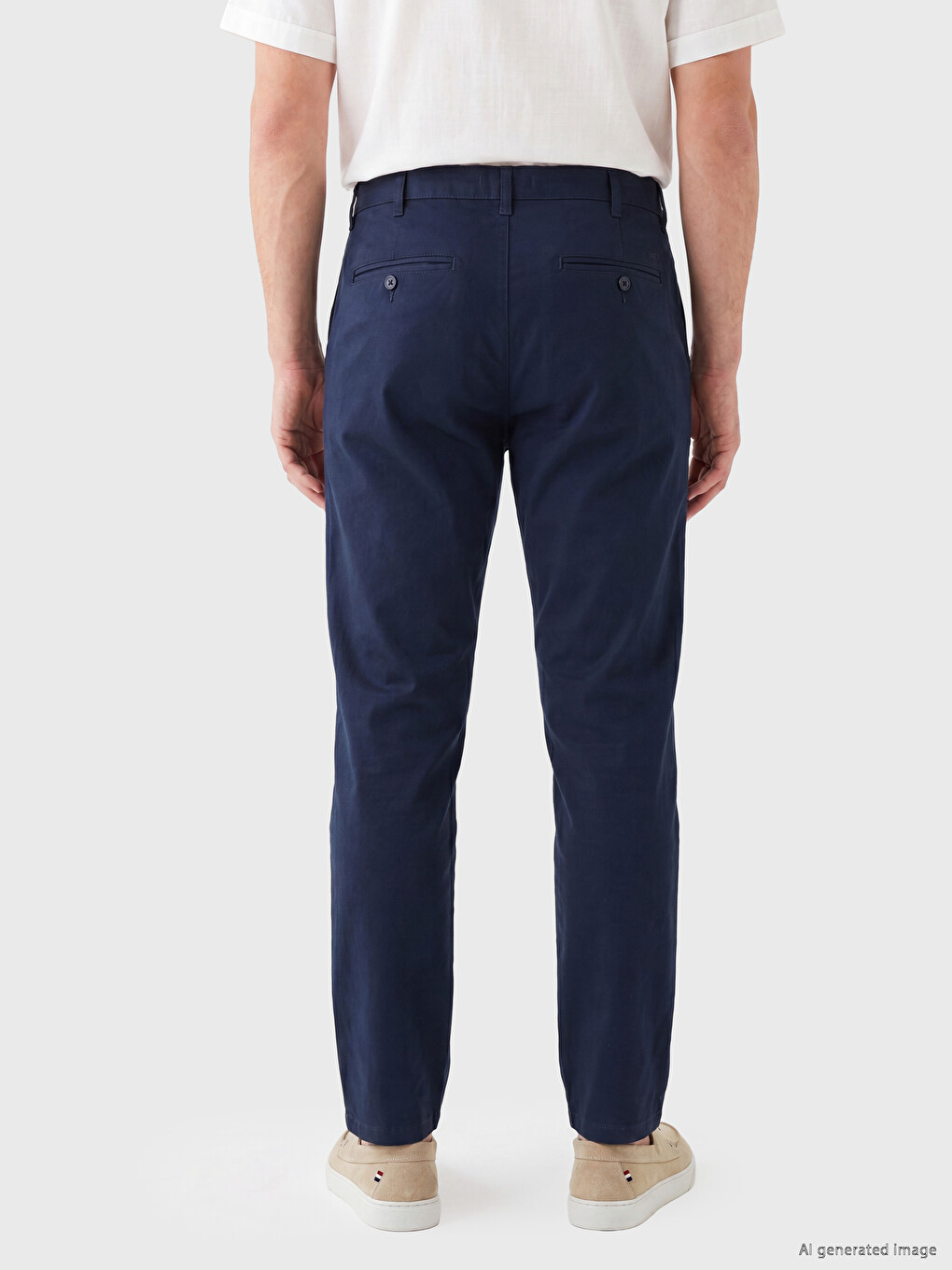 Regular Fit Gabardinske Muške Chino Hlače-3