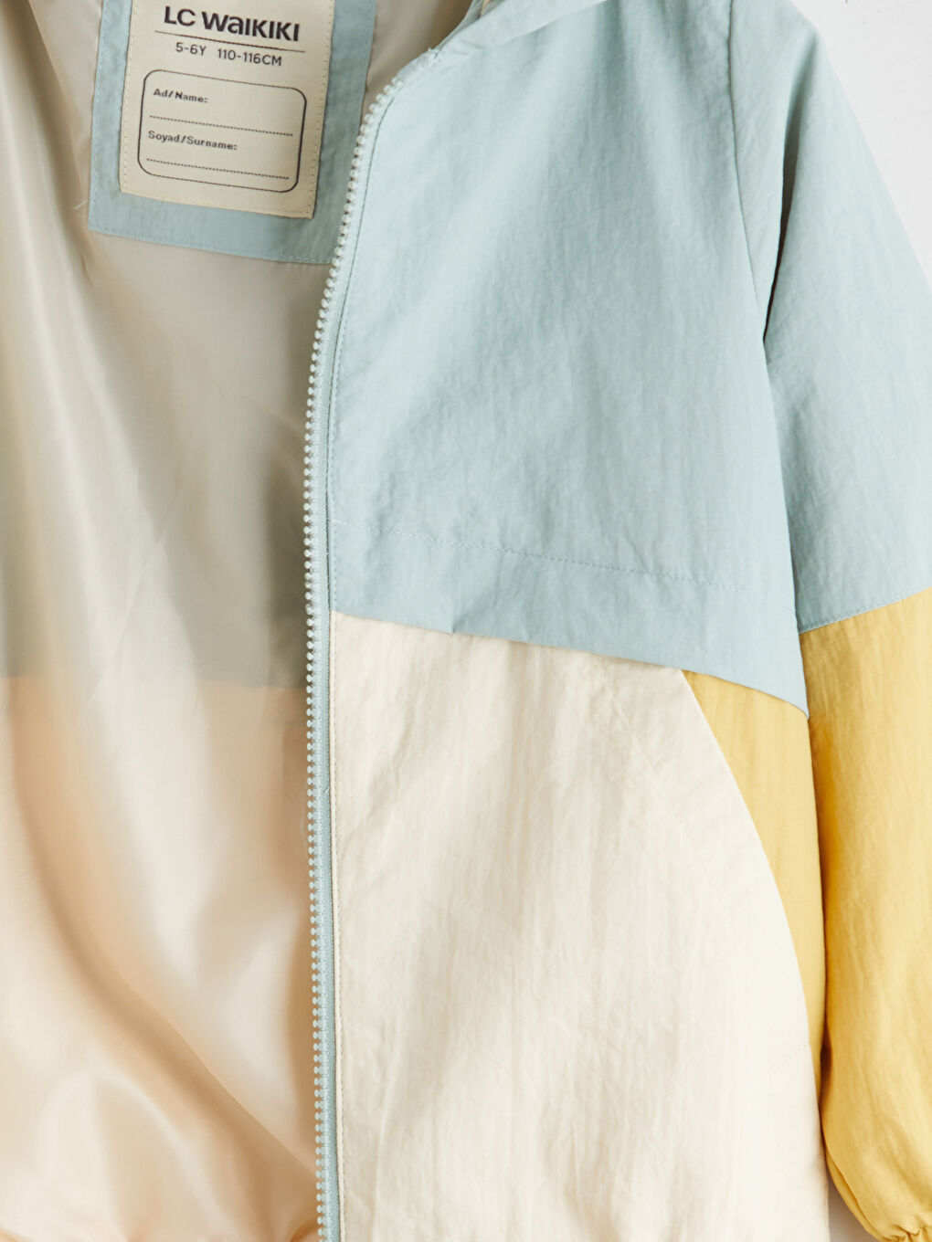 Yeşil Kapüşonlu Renk Bloklu Erkek Çocuk Mont-3