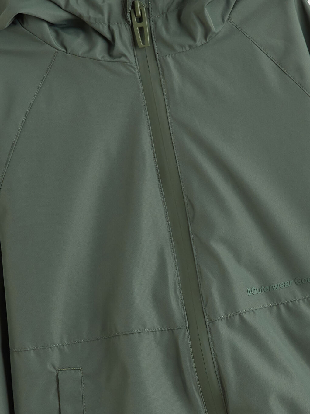 Yeşil Su İtici Kapüşonlu Erkek Çocuk Mont-1