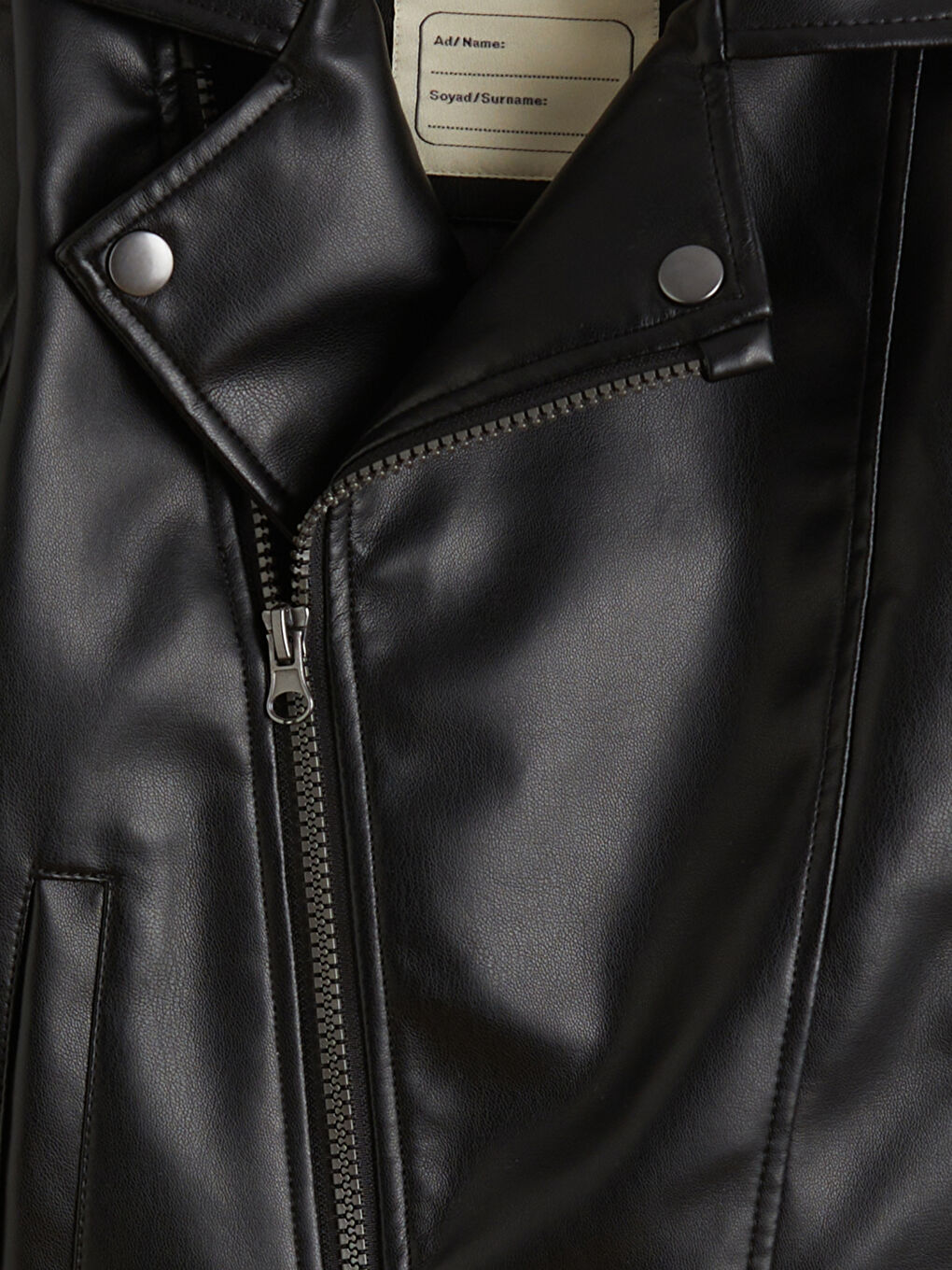 Geacă din piele ecologică NEGRU Băiat-1