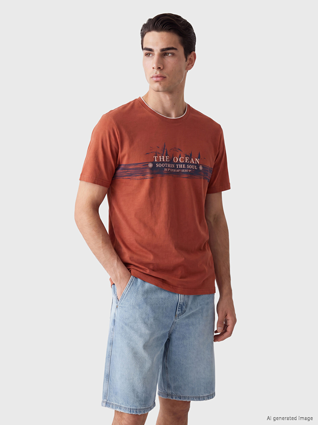 Crew Neck Printed Men's T-shirt