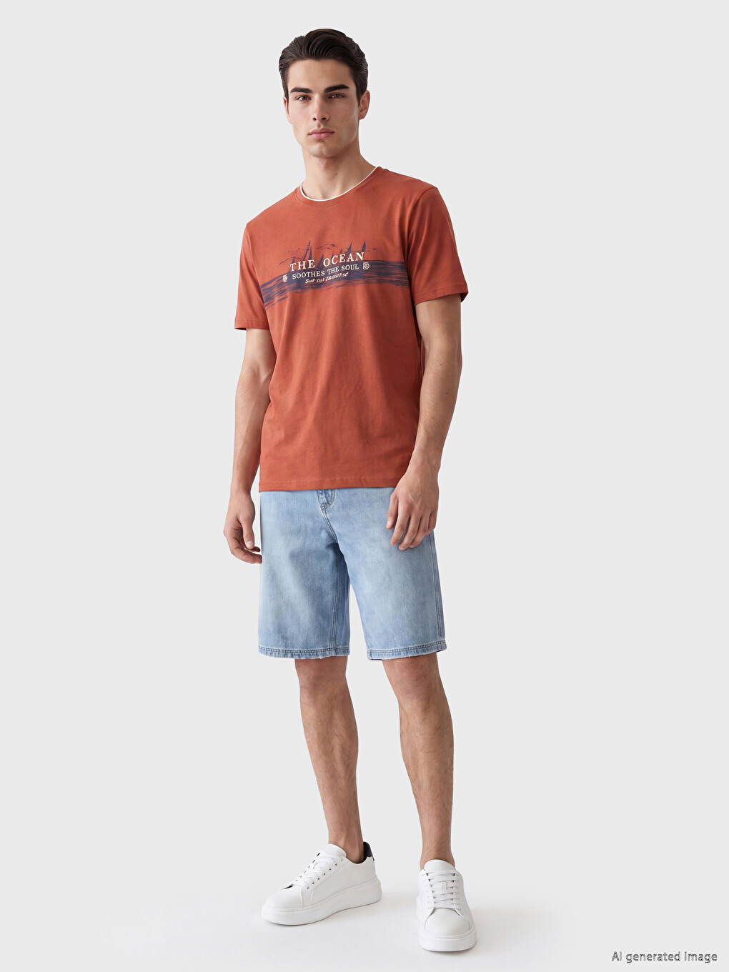 Crew Neck Printed Men's T-shirt-1