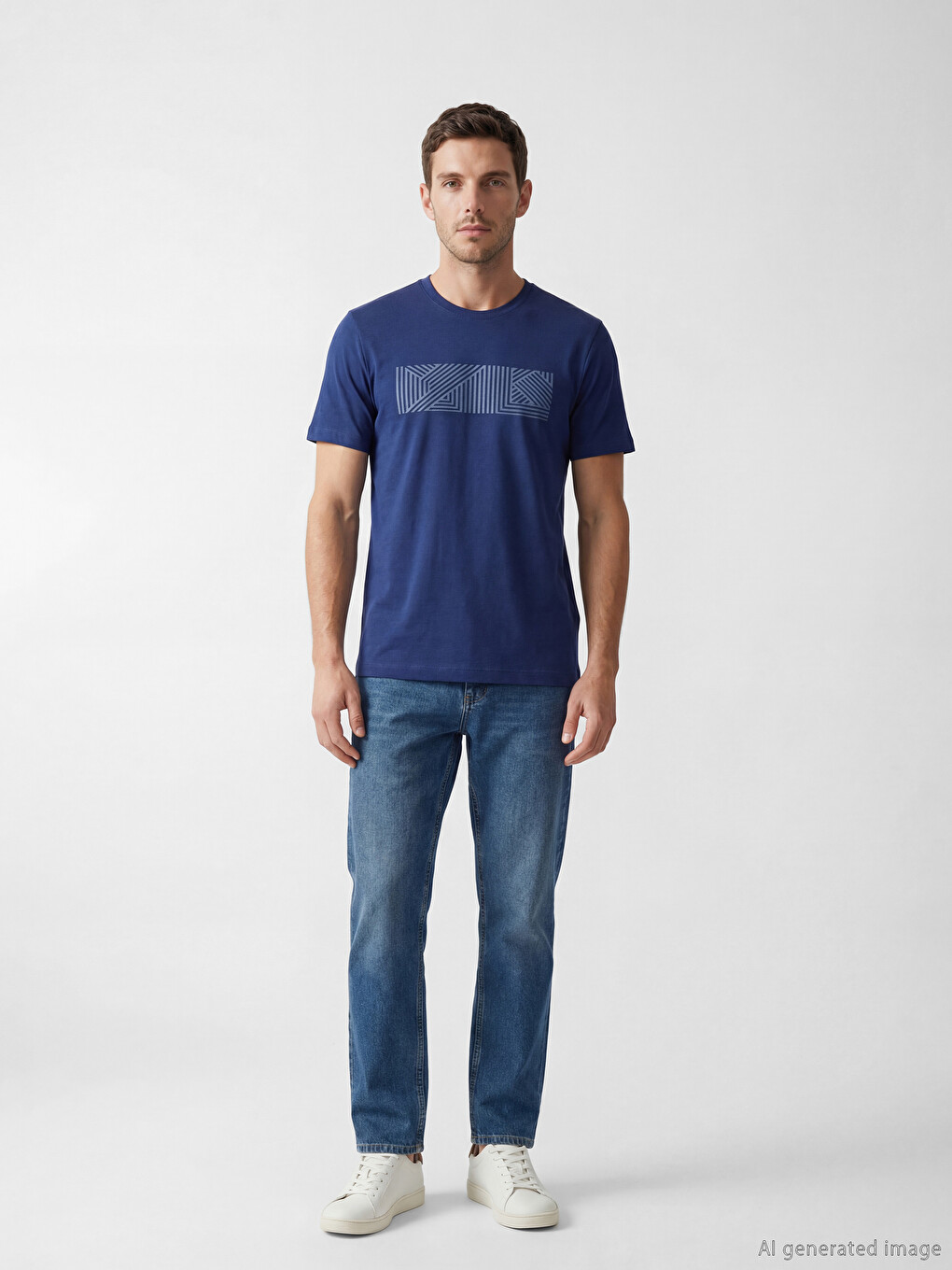 Crew Neck Printed Men's Jersey T-Shirt-1
