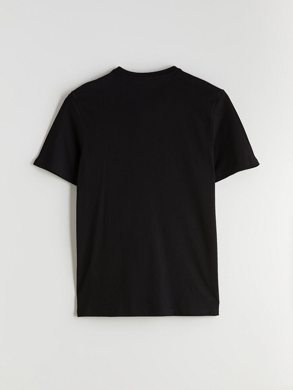 Siyah Bisiklet Yaka Baskılı Penye Erkek Tişört-9