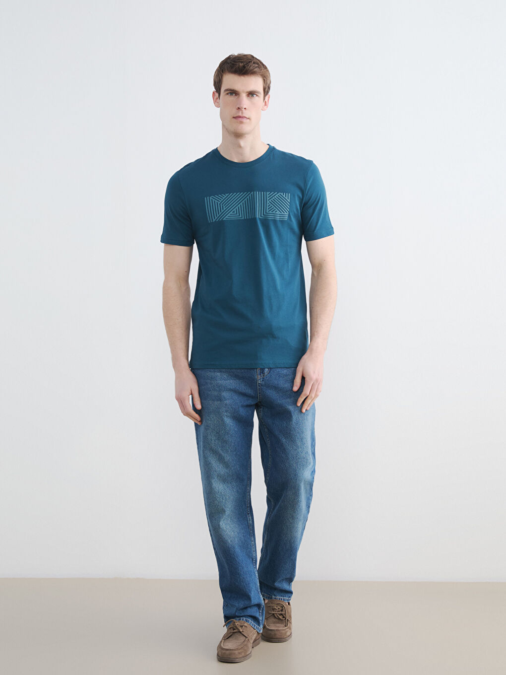 Crew Neck Printed Men's Jersey T-Shirt-1