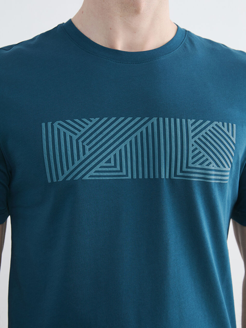 Crew Neck Printed Men's Jersey T-Shirt-2