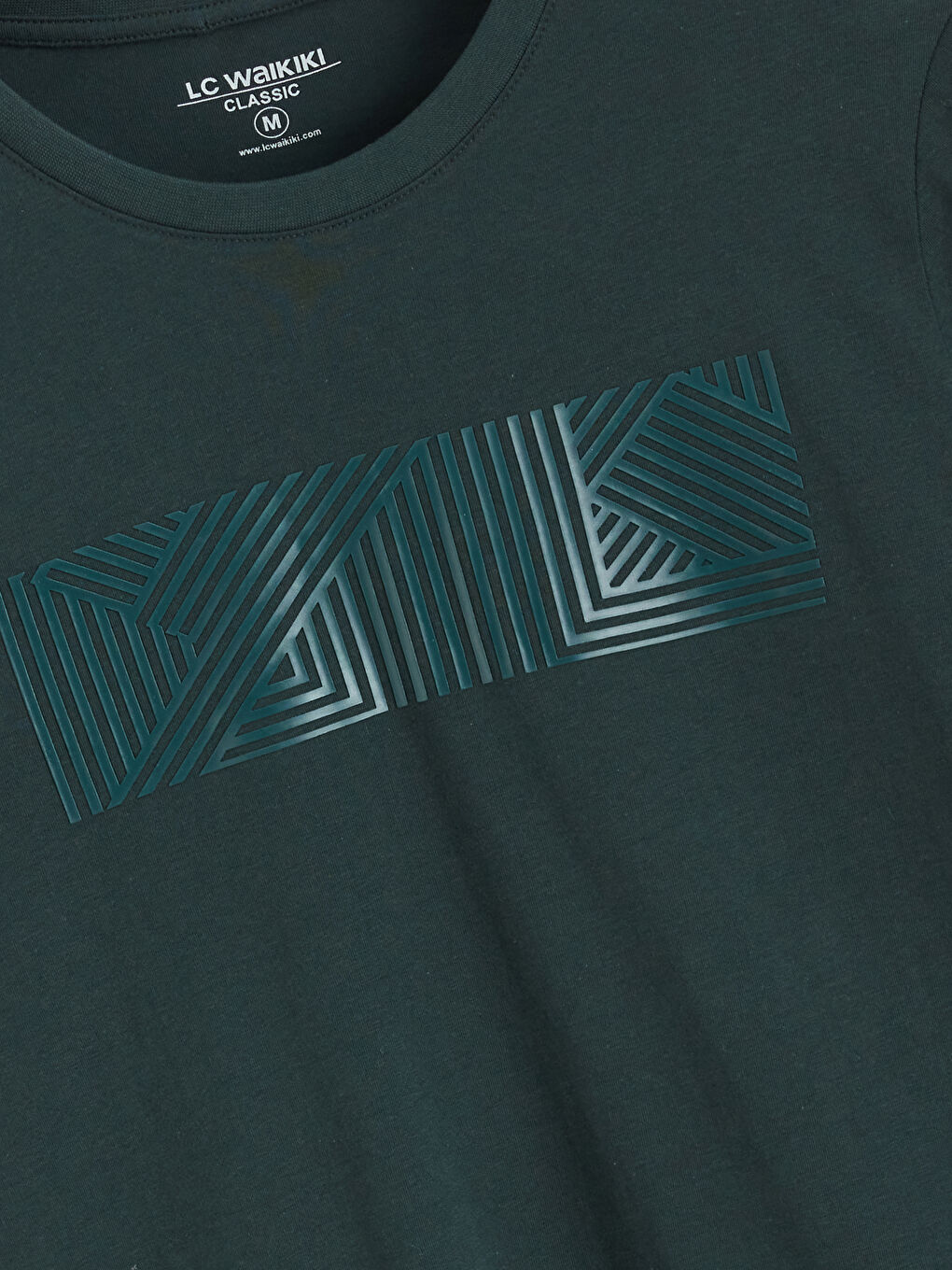 Bisiklet Yaka Baskılı Erkek Penye Tişört-6