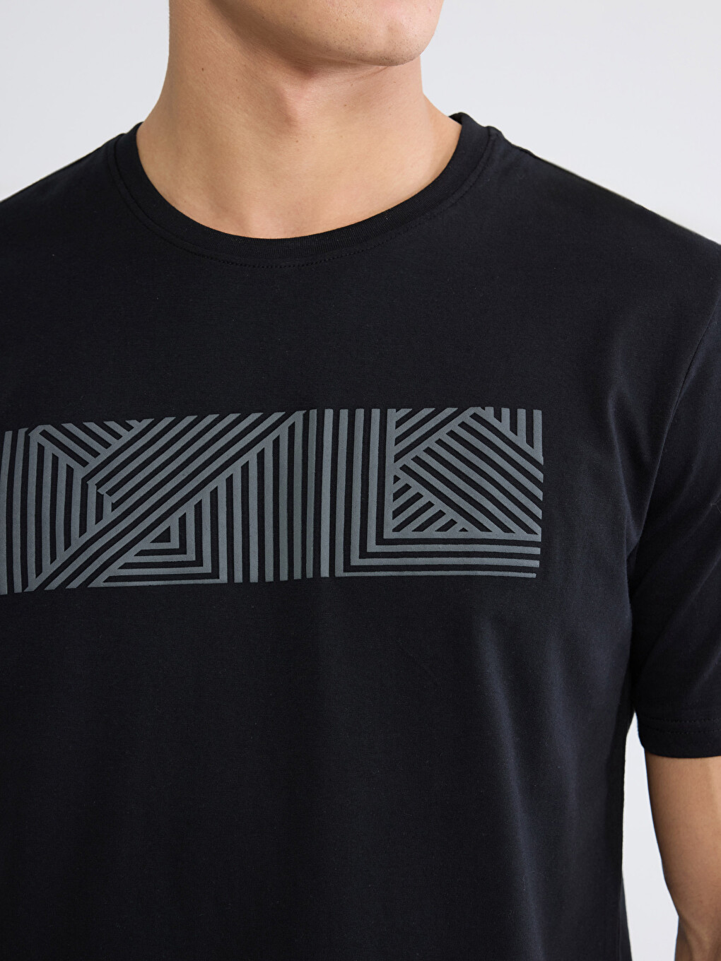 Crew Neck Printed Men's Jersey T-shirt-2
