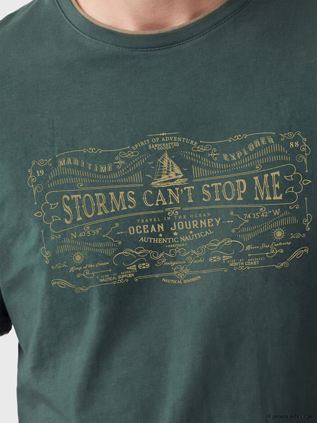 Regular Fit Crew Neck Printed Men's T-shirt-2
