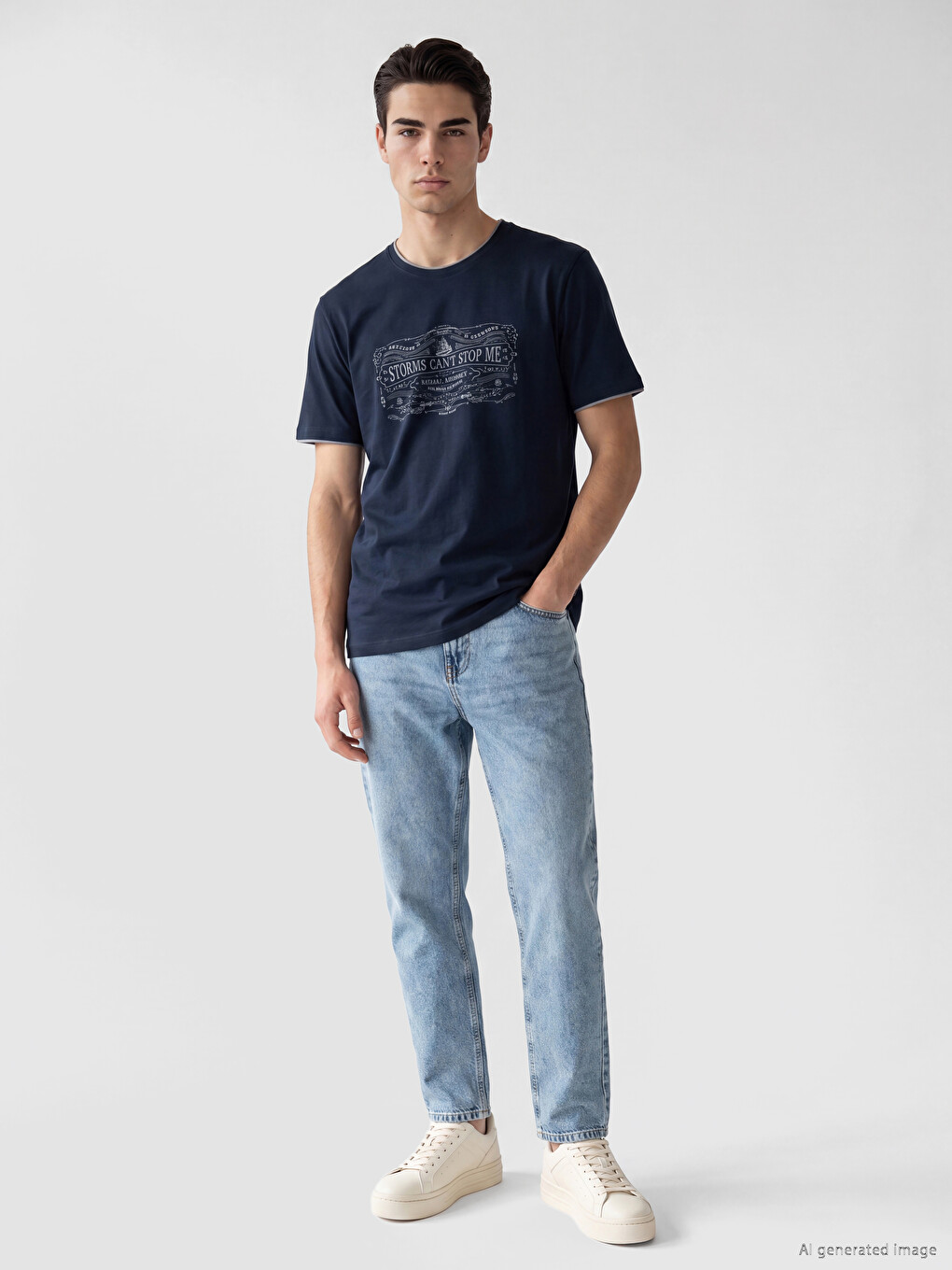 Tricou Bleumarin Bărbat-1