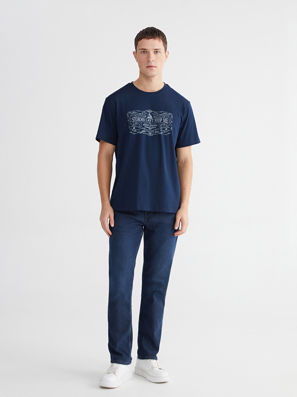 Crew Neck Printed Jersey Men's T-shirt-1