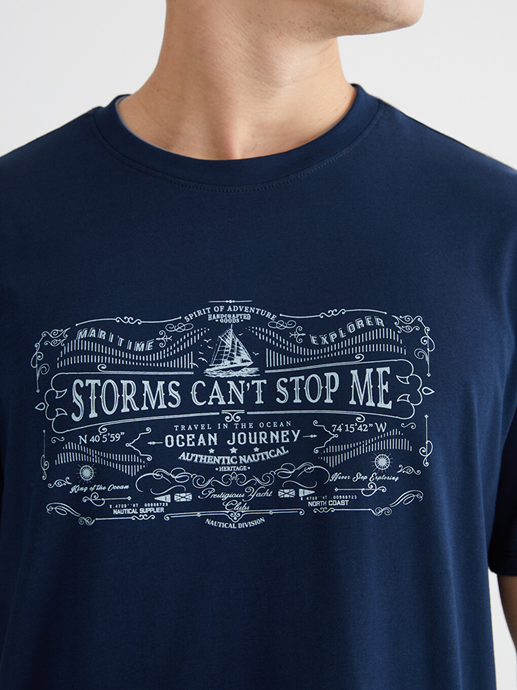 Crew Neck Printed Jersey Men's T-shirt-2