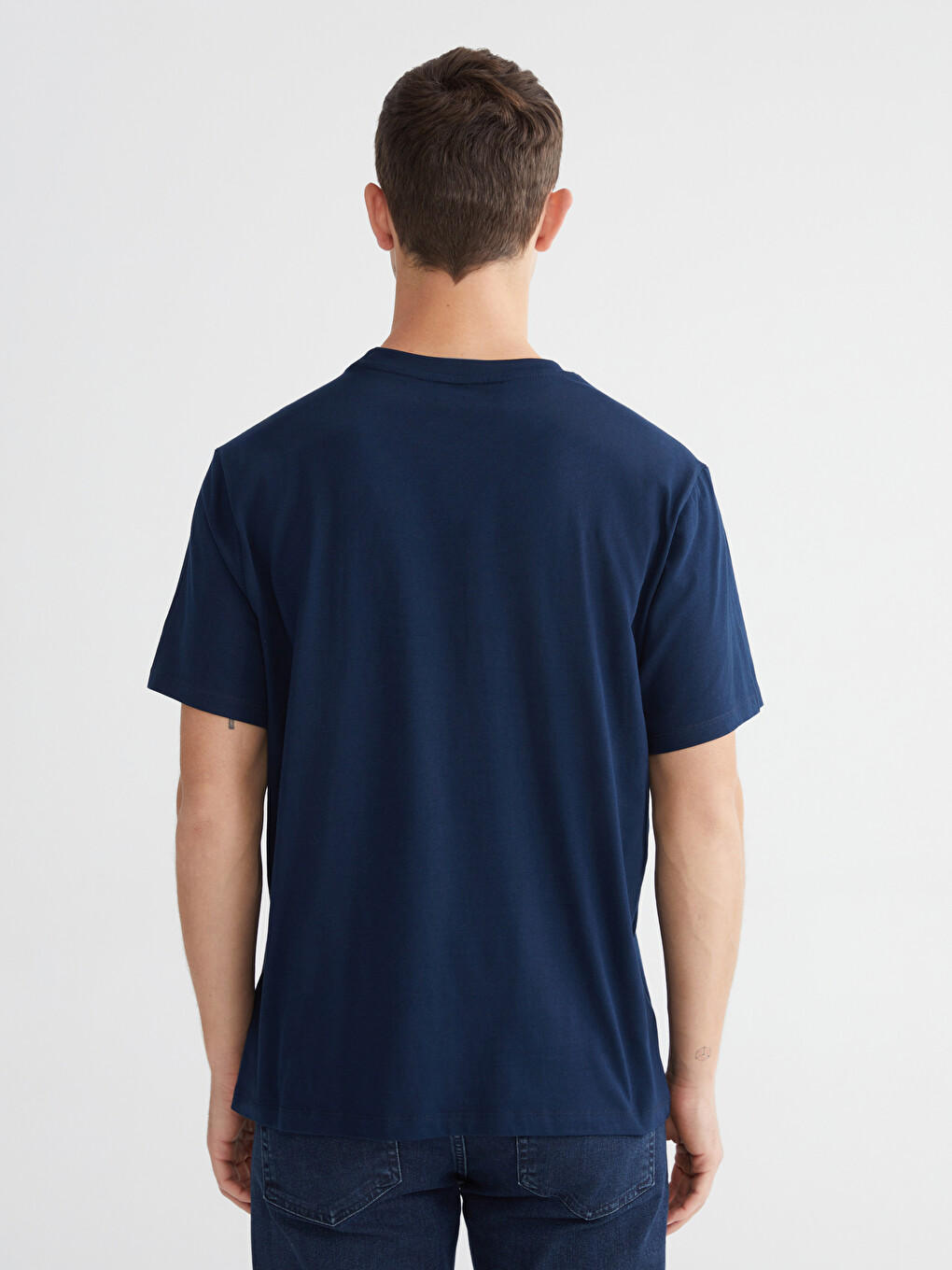Crew Neck Printed Jersey Men's T-shirt-3