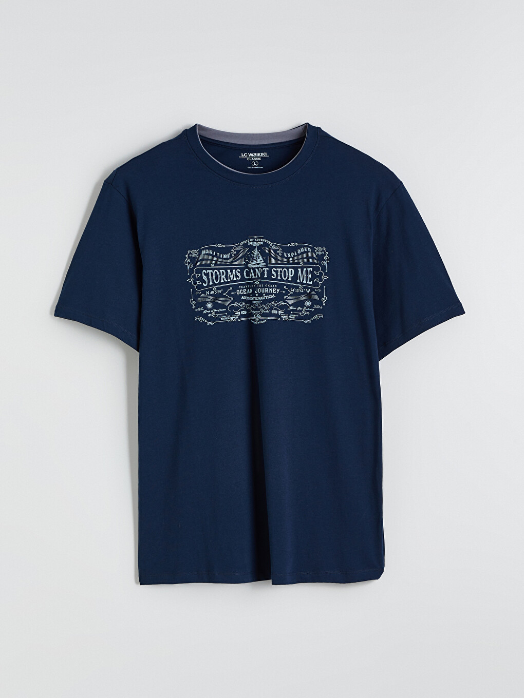 Crew Neck Printed Jersey Men's T-shirt-4