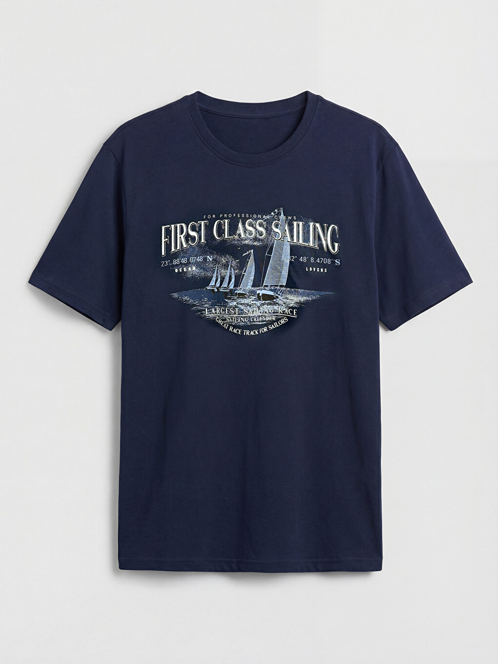 T-shirt Pambuku Me Jakë Të Rrumbullakët, I Stampuar Për Burra-2
