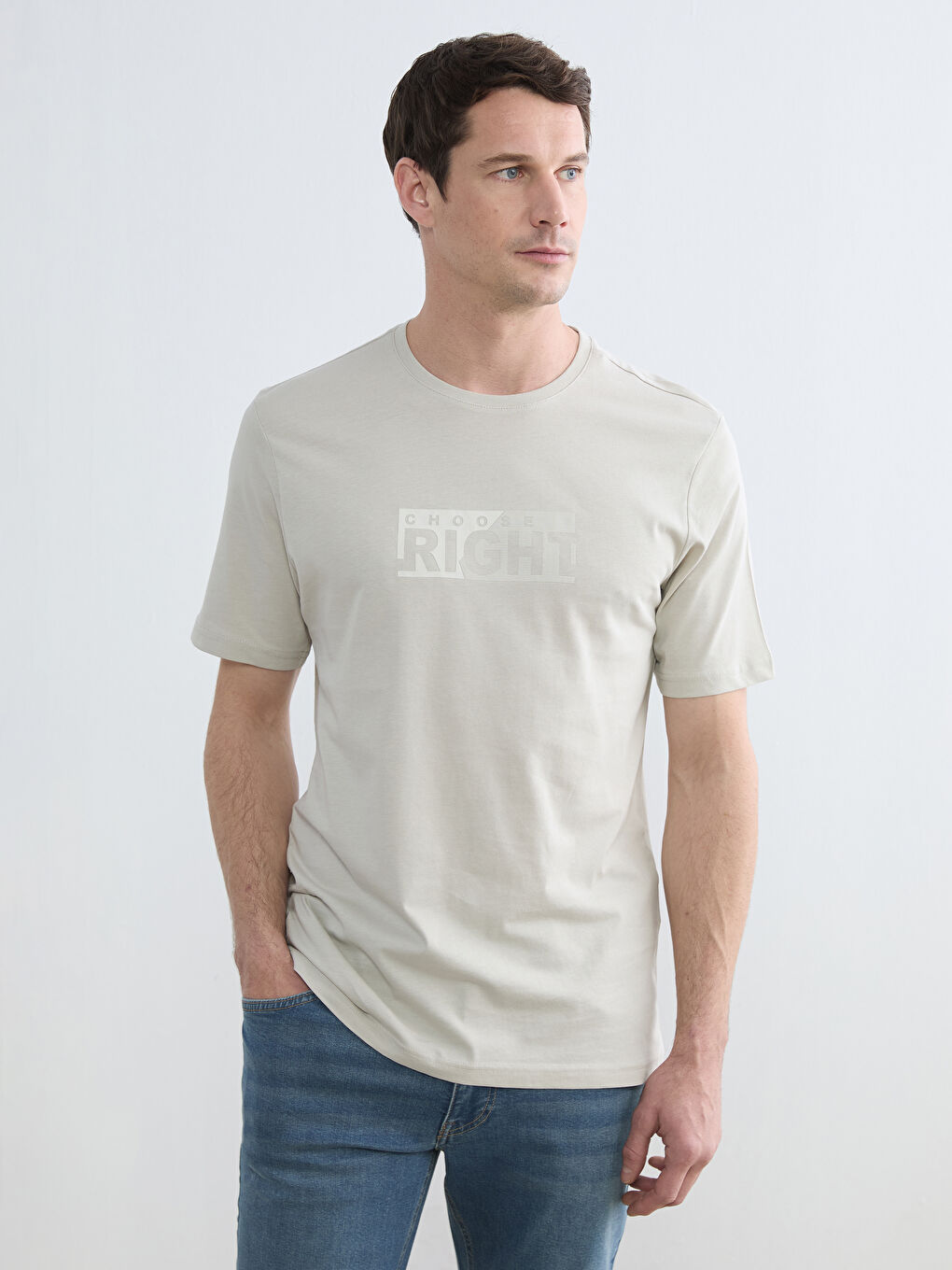 Crew Neck Printed Jersey Men's T-Shirt