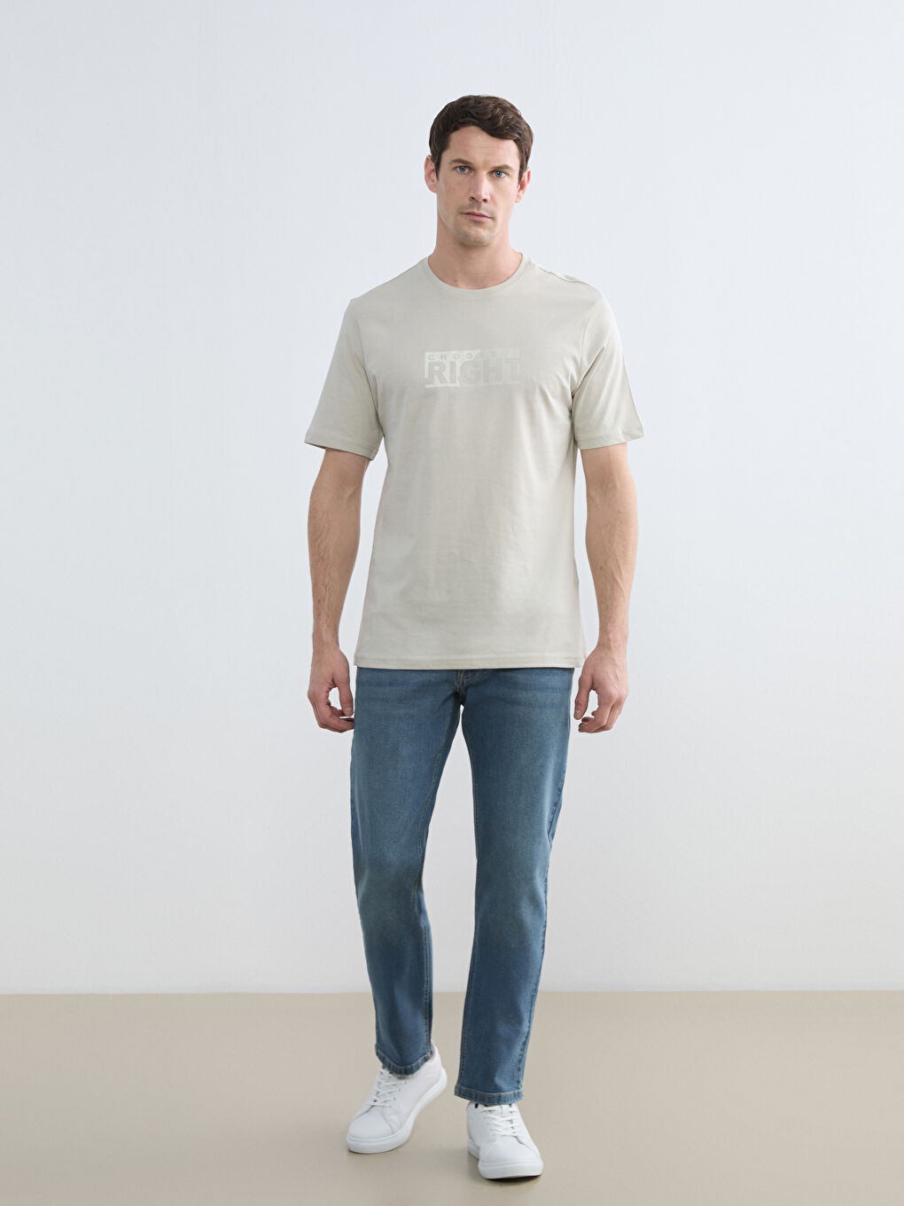 Crew Neck Printed Jersey Men's T-Shirt-1