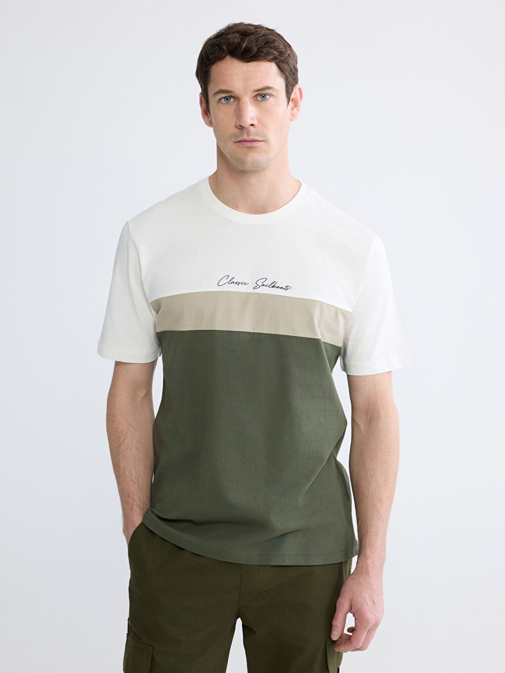 Men's Color-Block Crewneck T-Shirt