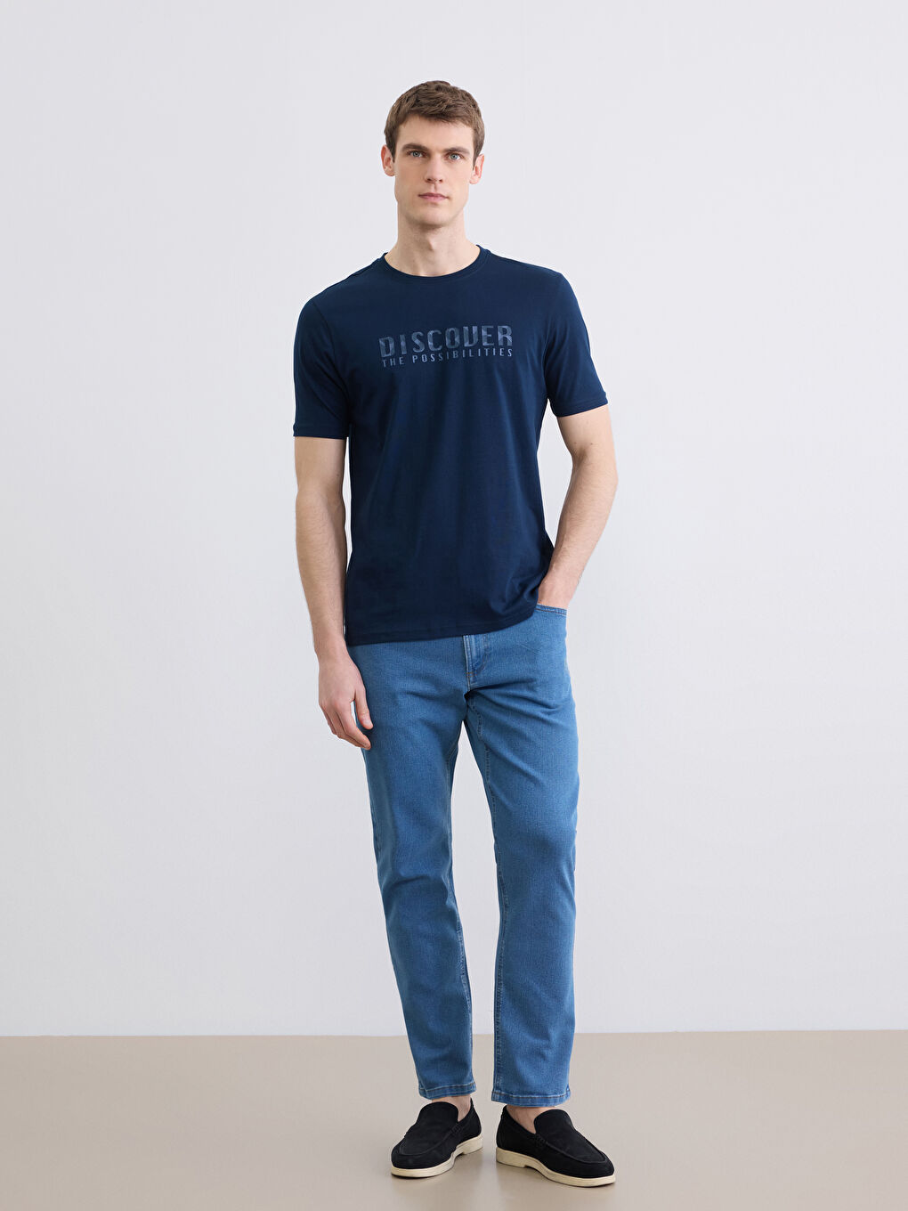 تي شيرت أزرق رجال-1