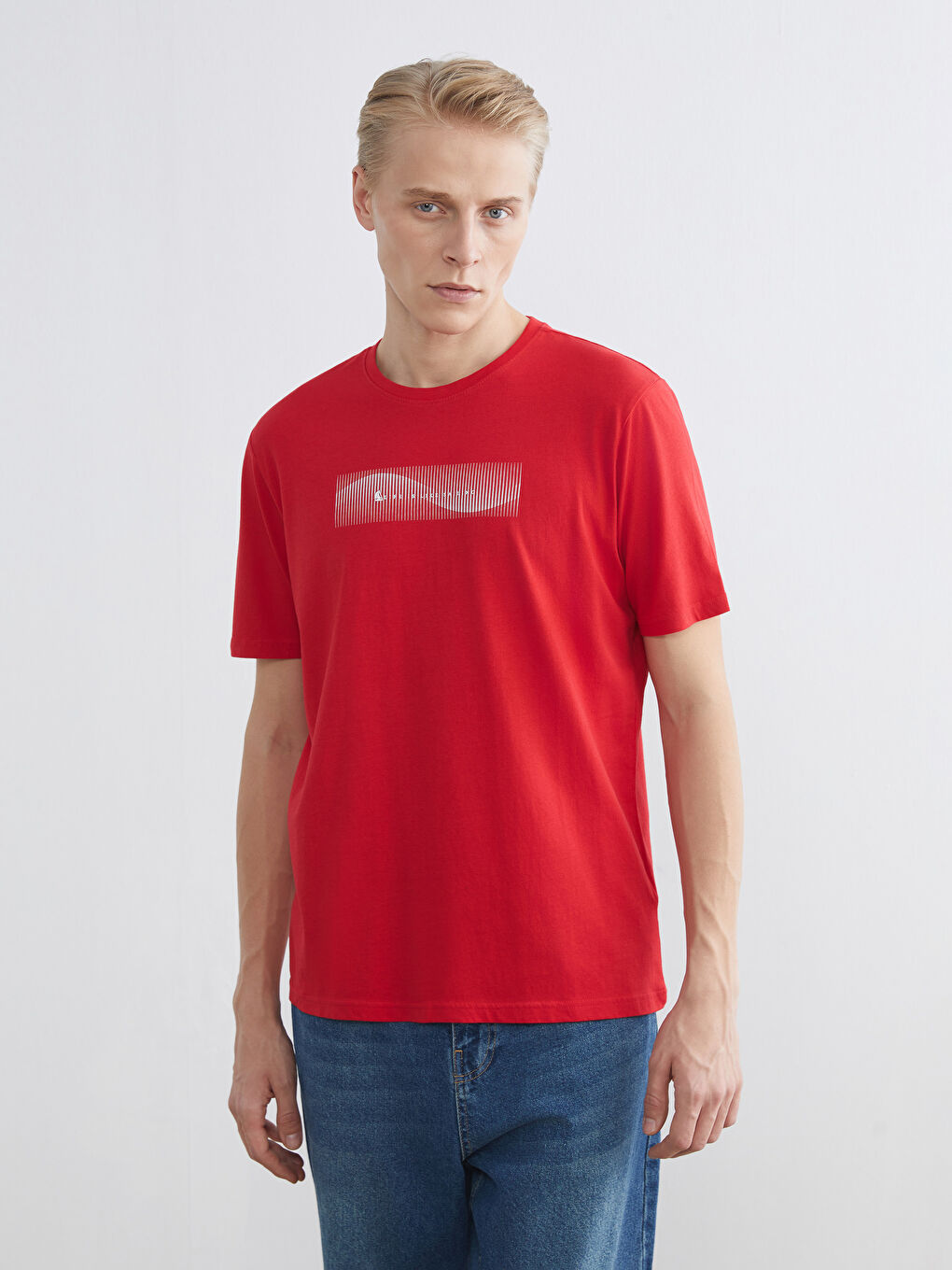 Crew Neck Printed Jersey Men's T-Shirt