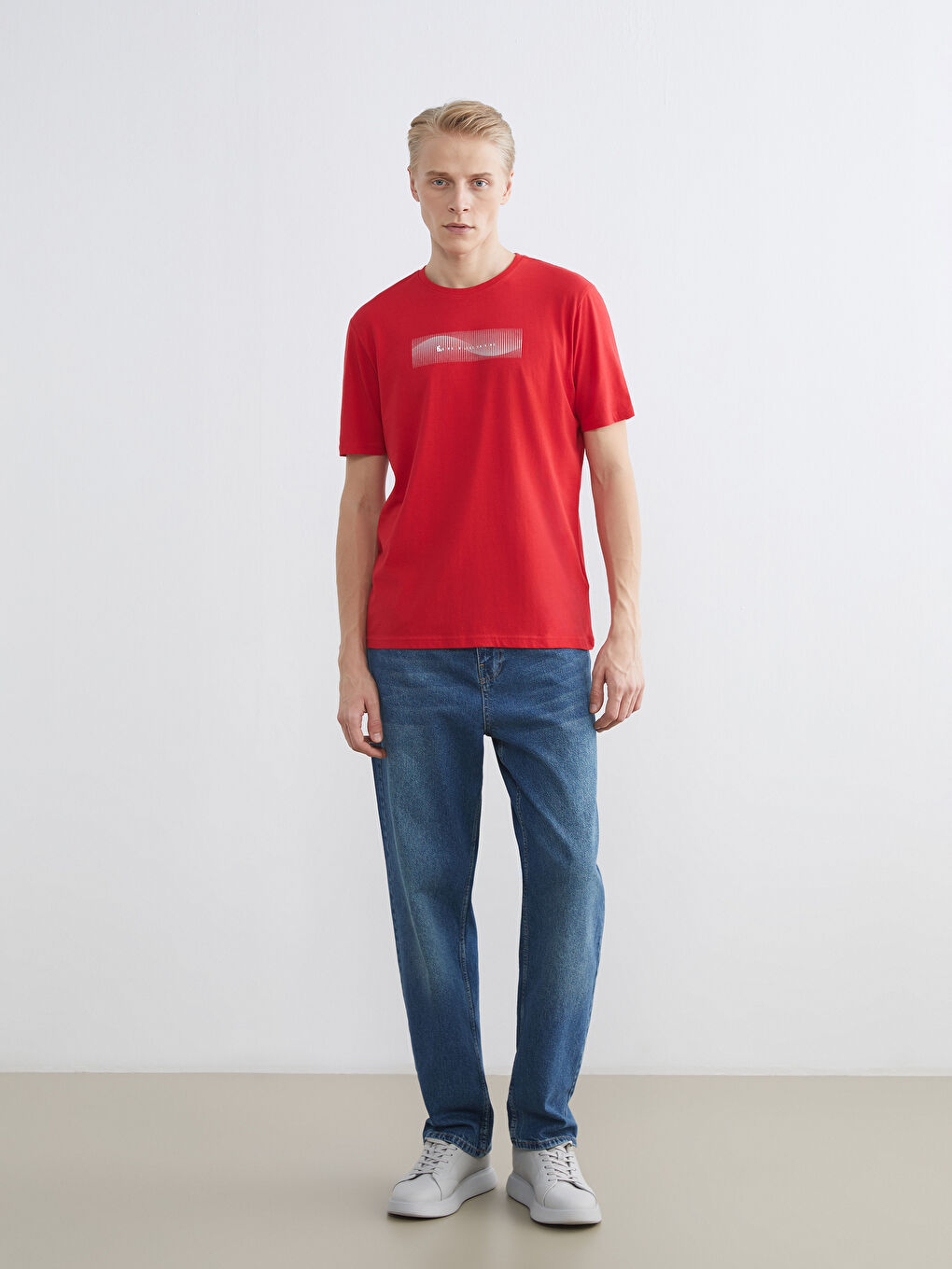 Crew Neck Printed Jersey Men's T-Shirt-1