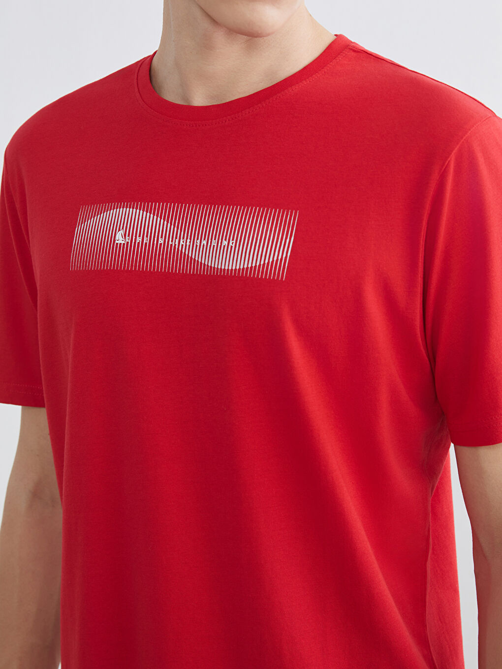 Crew Neck Printed Jersey Men's T-Shirt-2